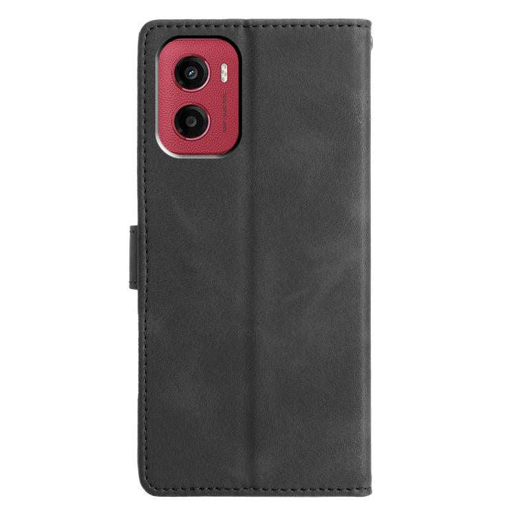 For Motorola Moto G05 Triangles Embossed Leather Phone Case(Black)