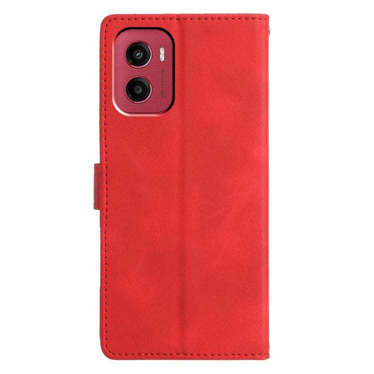 For Motorola Moto G05 Triangles Embossed Leather Phone Case(Red)