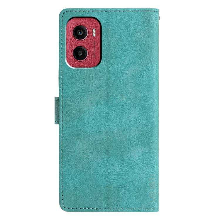 For Motorola Moto G05 Triangles Embossed Leather Phone Case(Green)