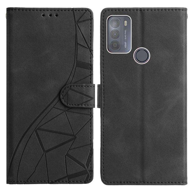 For Motorola Moto G10 / G30 Triangles Embossed Leather Phone Case(Black)