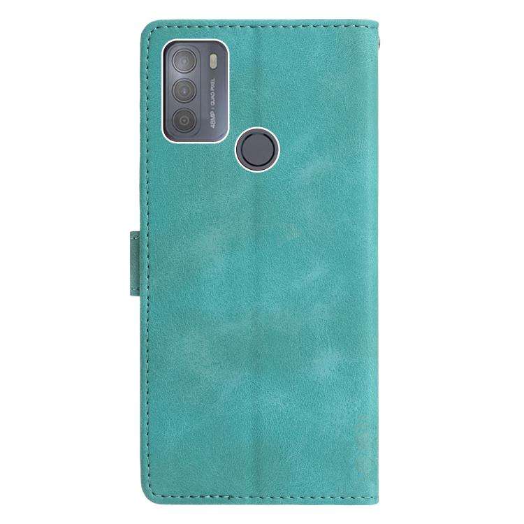 For Motorola Moto G10 / G30 Triangles Embossed Leather Phone Case(Green)
