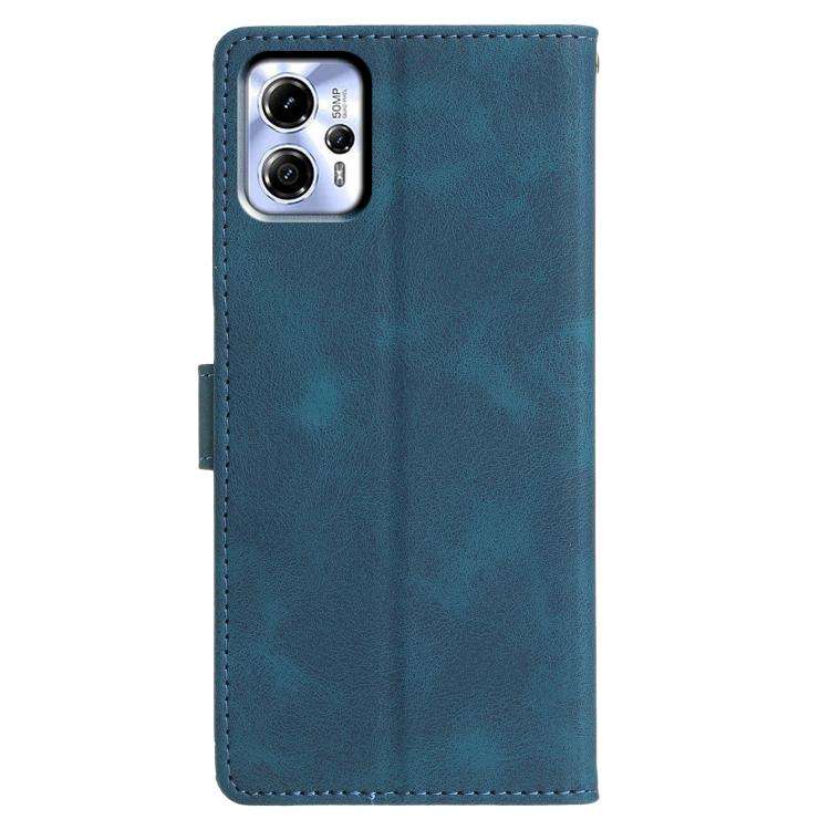 For Motorola Moto G13 / G23 Triangles Embossed Leather Phone Case(Blue)