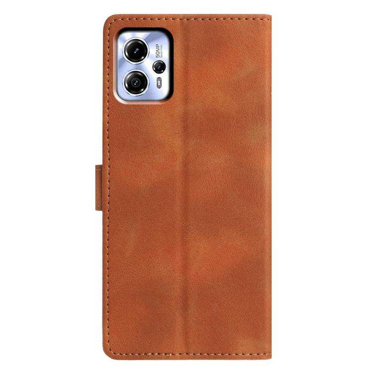 For Motorola Moto G13 / G23 Triangles Embossed Leather Phone Case(Brown)