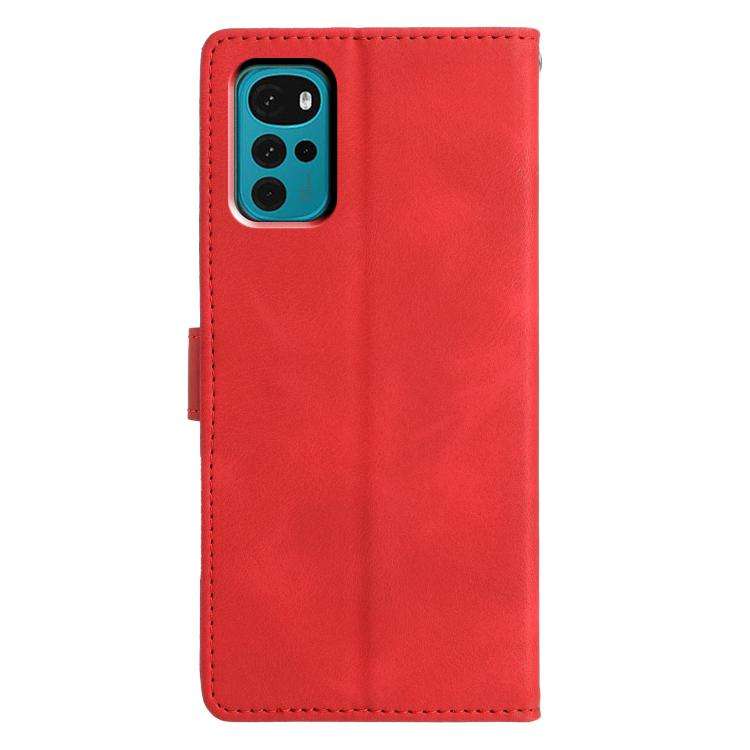 For Motorola Moto G22 Triangles Embossed Leather Phone Case(Red)
