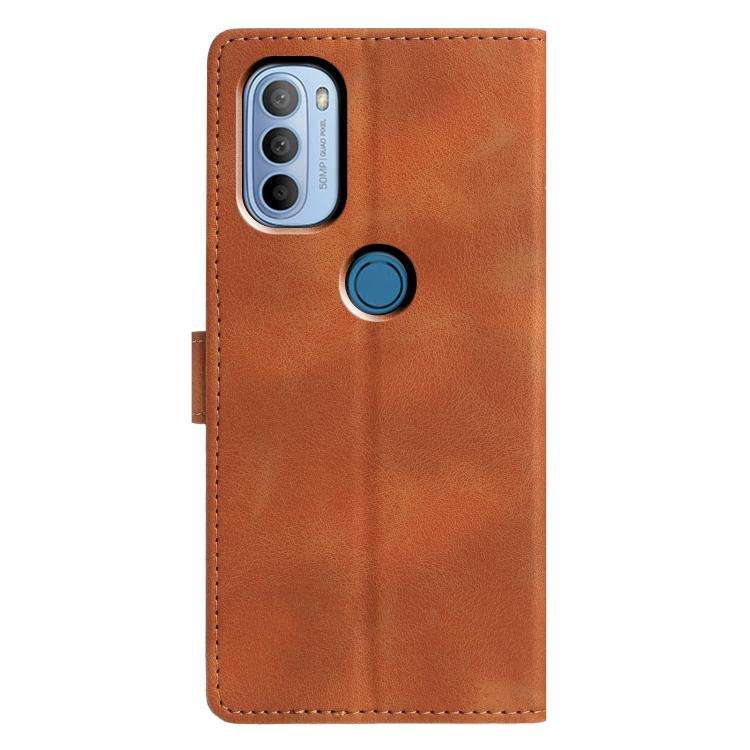 For Motorola Moto G31 / G41 Triangles Embossed Leather Phone Case(Brown)