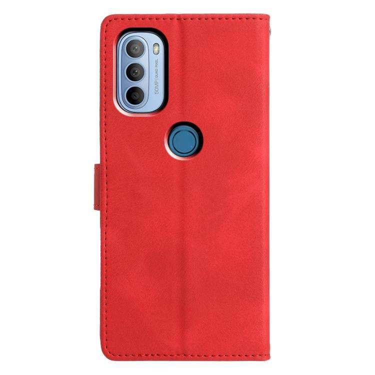 For Motorola Moto G31 / G41 Triangles Embossed Leather Phone Case(Red)