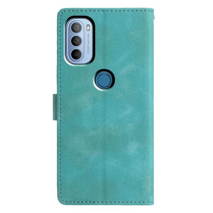 For Motorola Moto G31 / G41 Triangles Embossed Leather Phone Case(Green)
