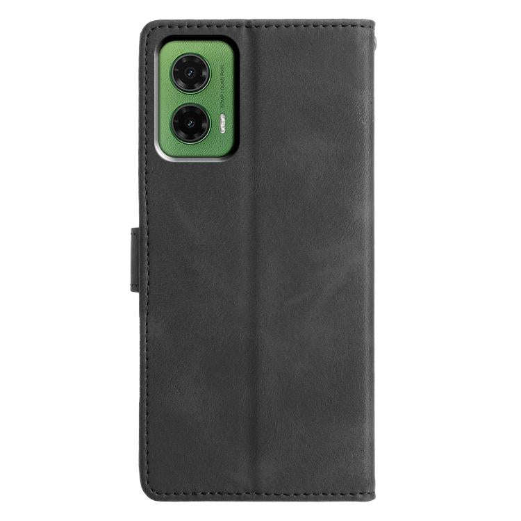 For Motorola Moto G35 Triangles Embossed Leather Phone Case(Black)