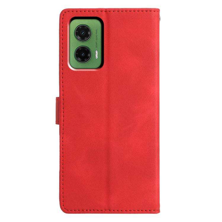 For Motorola Moto G35 Triangles Embossed Leather Phone Case(Red)