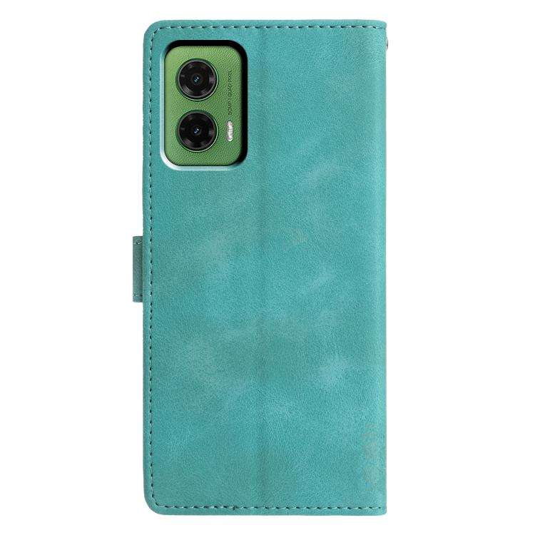 For Motorola Moto G35 Triangles Embossed Leather Phone Case(Green)