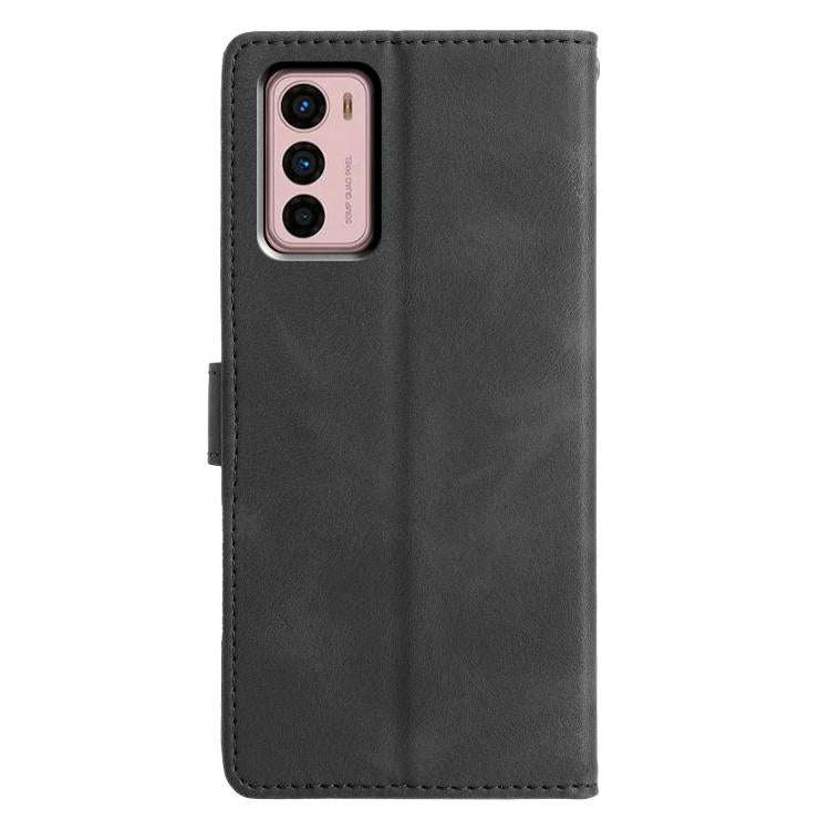 For Motorola Moto G42 Triangles Embossed Leather Phone Case(Black)