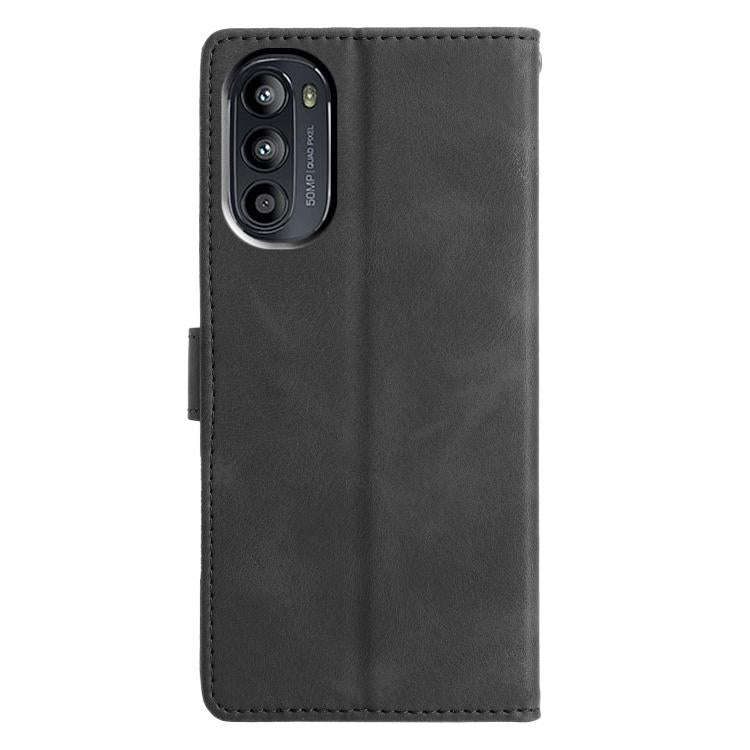 For Motorola Moto G52 Triangles Embossed Leather Phone Case(Black)