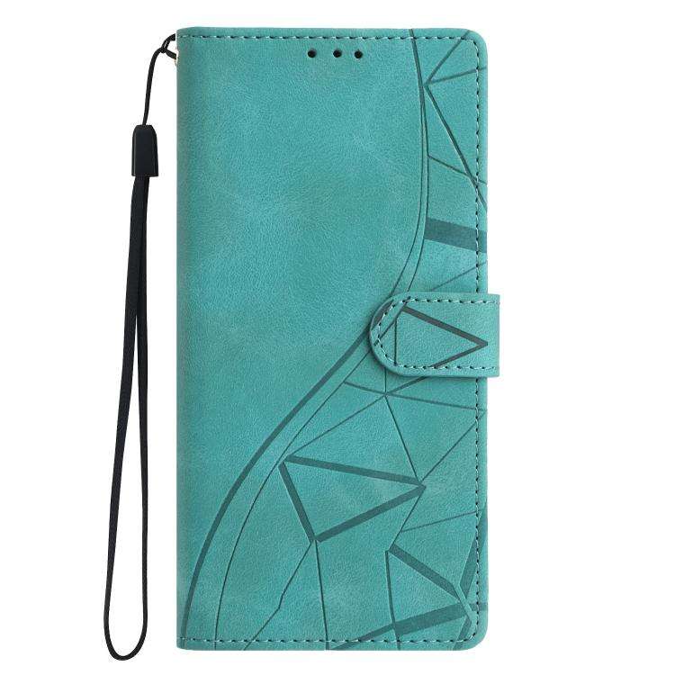 For Motorola Moto G52 Triangles Embossed Leather Phone Case(Green)