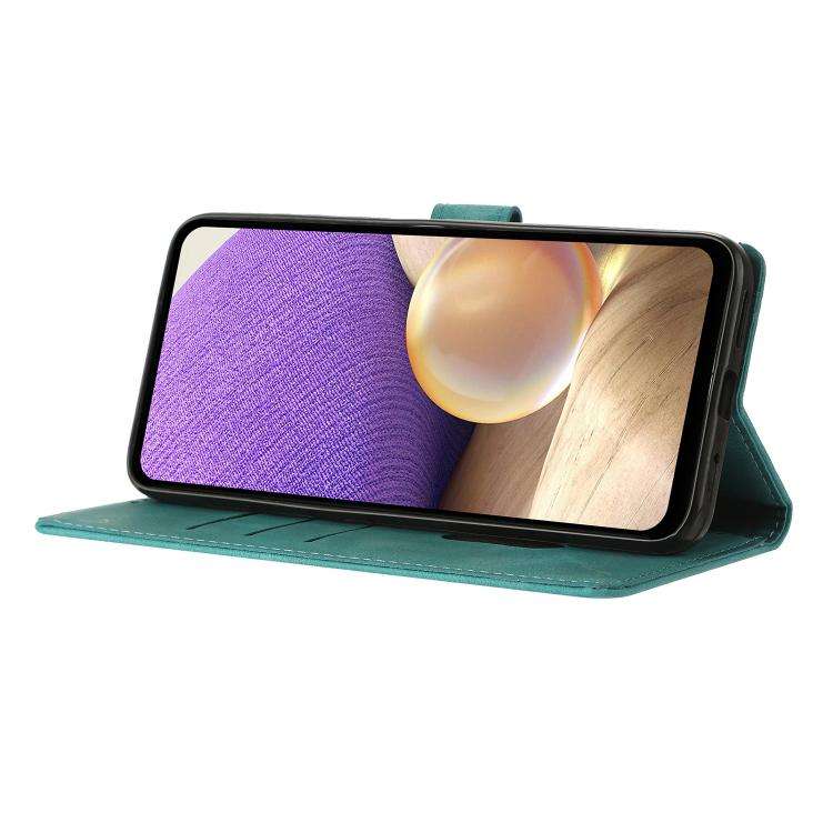 For Motorola Moto G52 Triangles Embossed Leather Phone Case(Green)