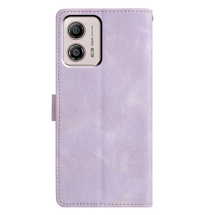 For Motorola Moto G53 5G Triangles Embossed Leather Phone Case(Purple)