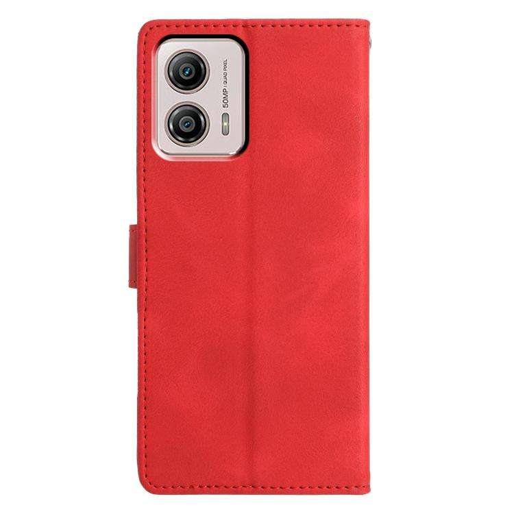 For Motorola Moto G53 5G Triangles Embossed Leather Phone Case(Red)