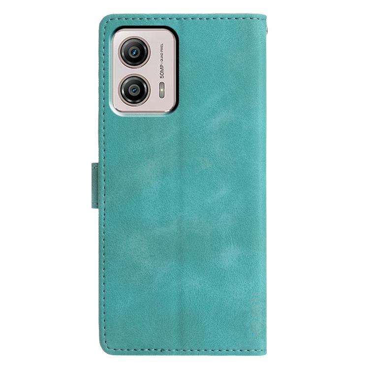 For Motorola Moto G53 5G Triangles Embossed Leather Phone Case(Green)