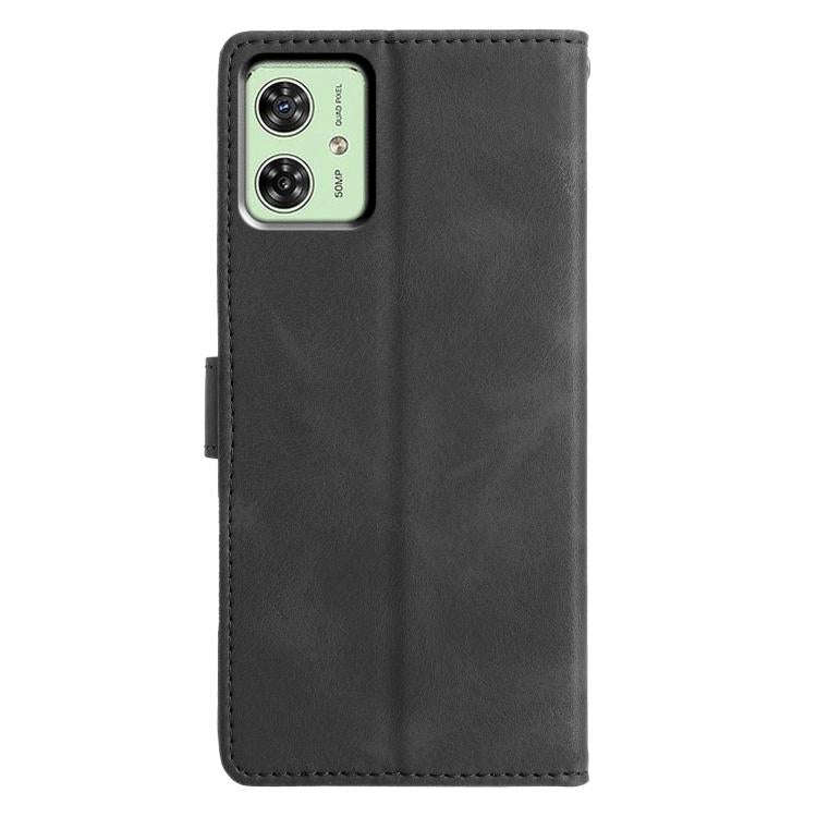 For Motorola Moto G54 Triangles Embossed Leather Phone Case(Black)