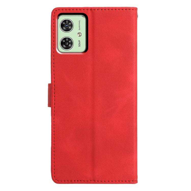 For Motorola Moto G54 Triangles Embossed Leather Phone Case(Red)