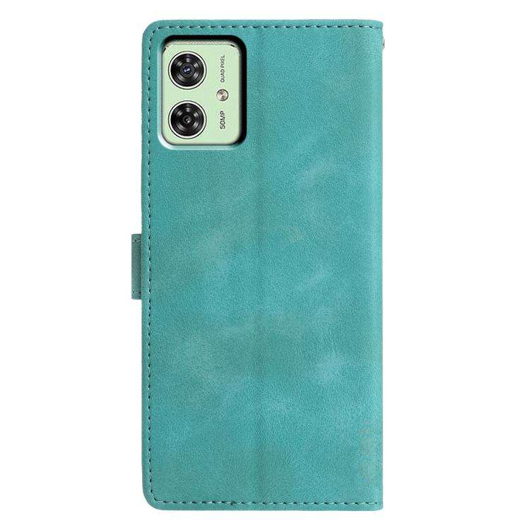For Motorola Moto G54 Triangles Embossed Leather Phone Case(Green)