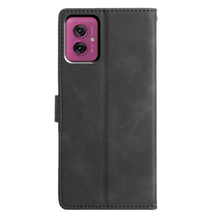 For Motorola Moto G55 Triangles Embossed Leather Phone Case(Black)