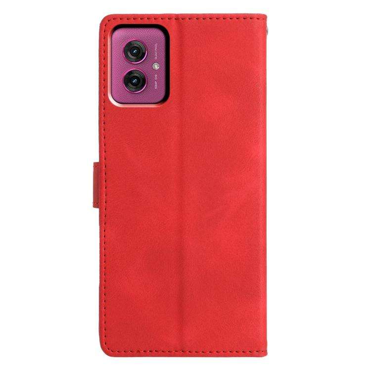 For Motorola Moto G55 Triangles Embossed Leather Phone Case(Red)