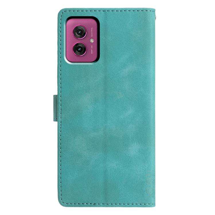 For Motorola Moto G55 Triangles Embossed Leather Phone Case(Green)