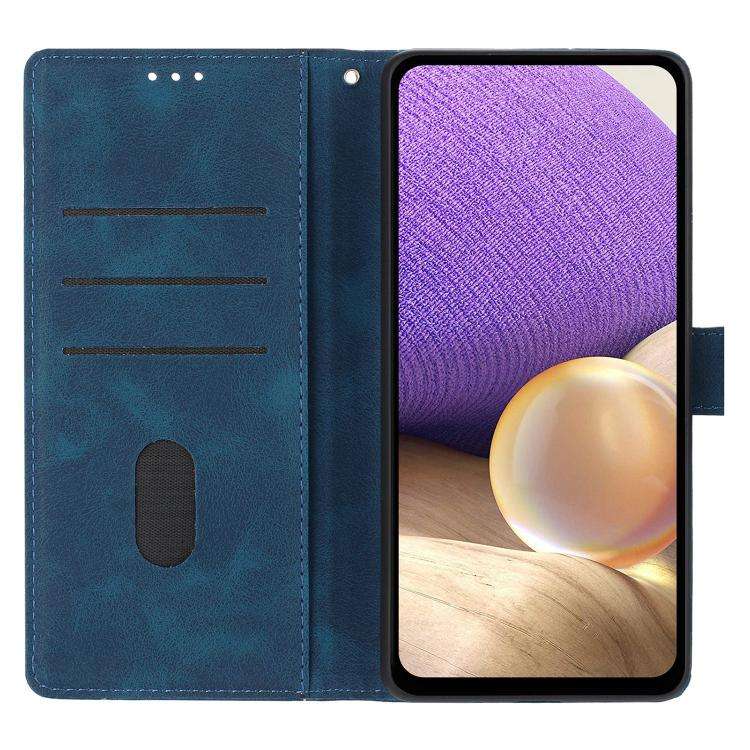 For Motorola Moto G60 Triangles Embossed Leather Phone Case(Blue)