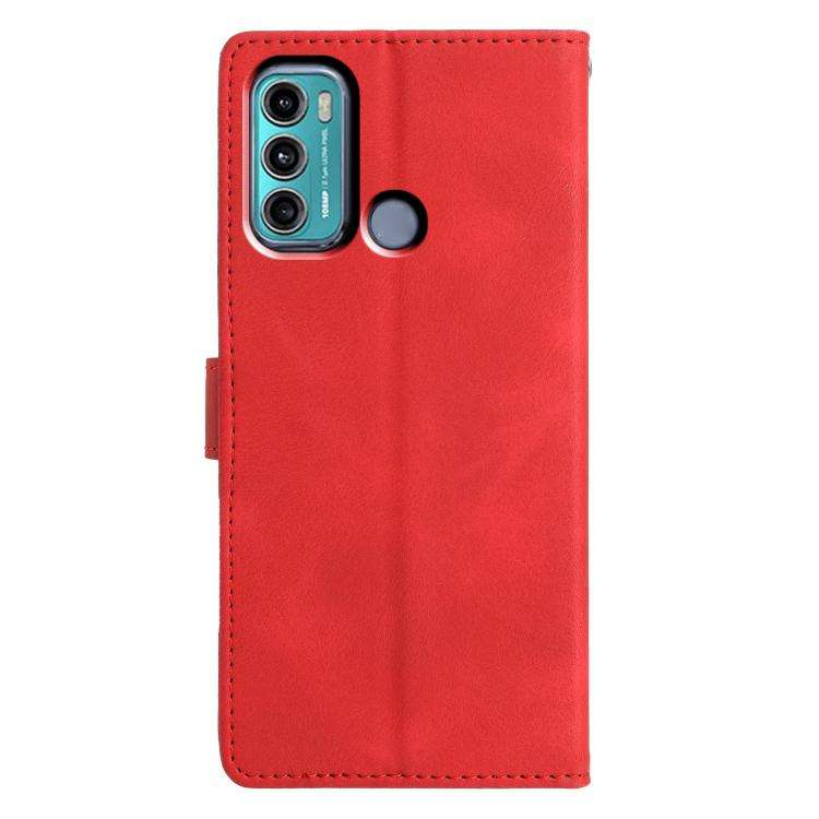 For Motorola Moto G60 Triangles Embossed Leather Phone Case(Red)
