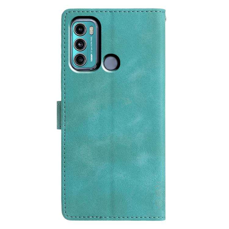 For Motorola Moto G60 Triangles Embossed Leather Phone Case(Green)