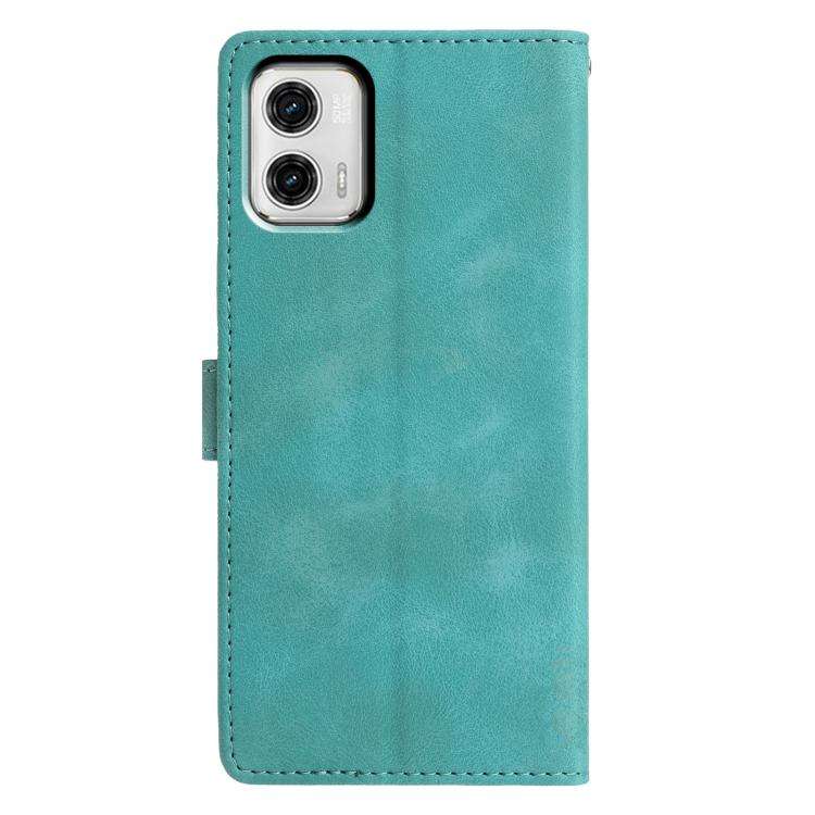 For Motorola Moto G73 Triangles Embossed Leather Phone Case(Green)