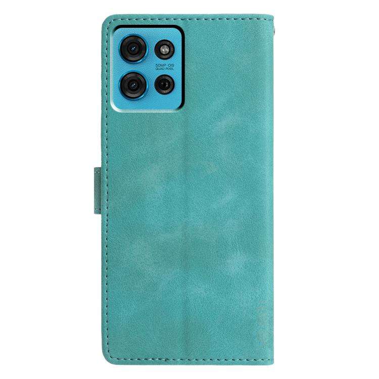 For Motorola Moto G75 5G Triangles Embossed Leather Phone Case(Green)