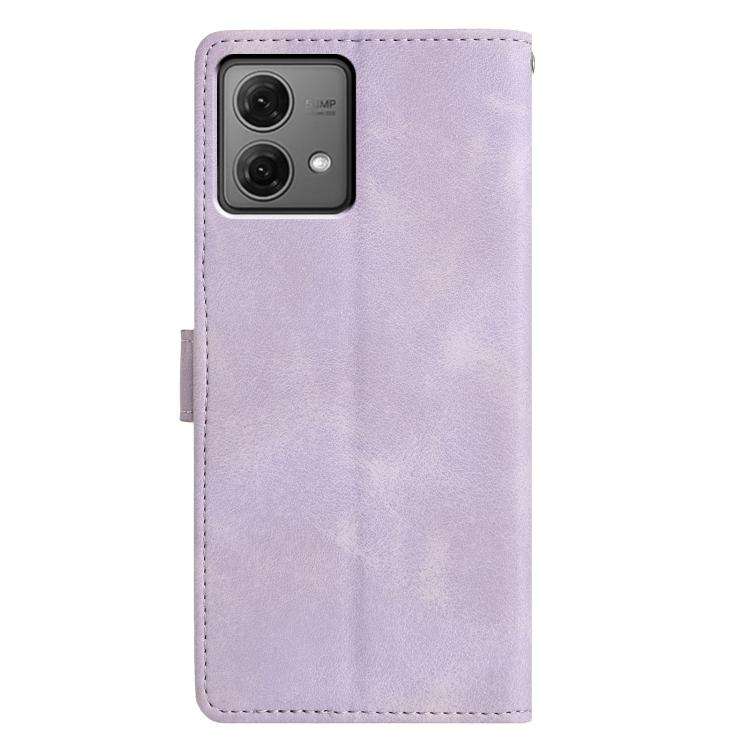 For Motorola Moto G84 Triangles Embossed Leather Phone Case(Purple)