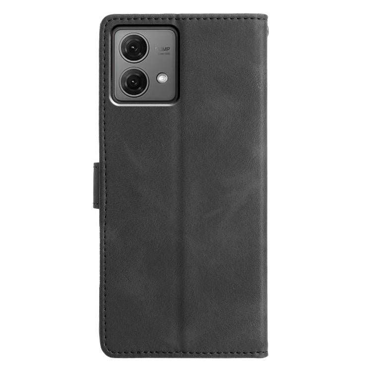 For Motorola Moto G84 Triangles Embossed Leather Phone Case(Black)
