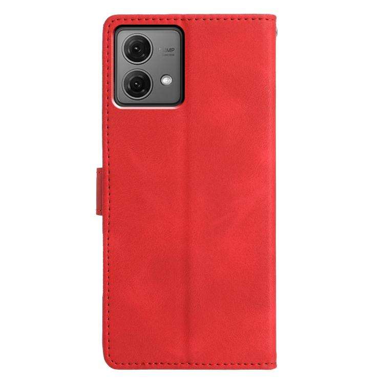 For Motorola Moto G84 Triangles Embossed Leather Phone Case(Red)