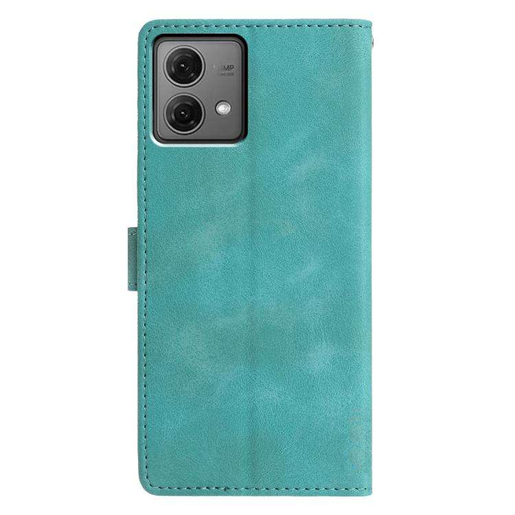 For Motorola Moto G84 Triangles Embossed Leather Phone Case(Green)