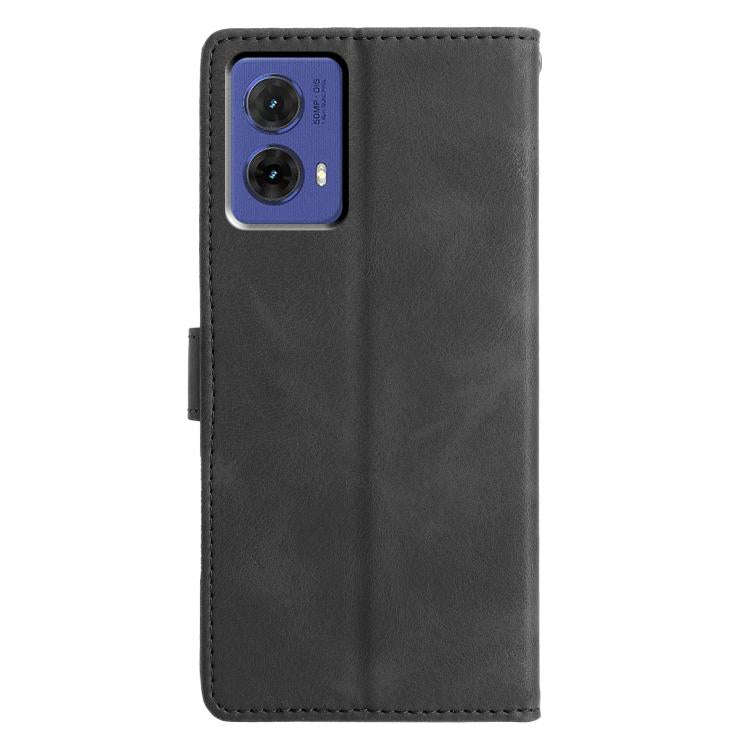 For Motorola Moto G85 Triangles Embossed Leather Phone Case(Black)