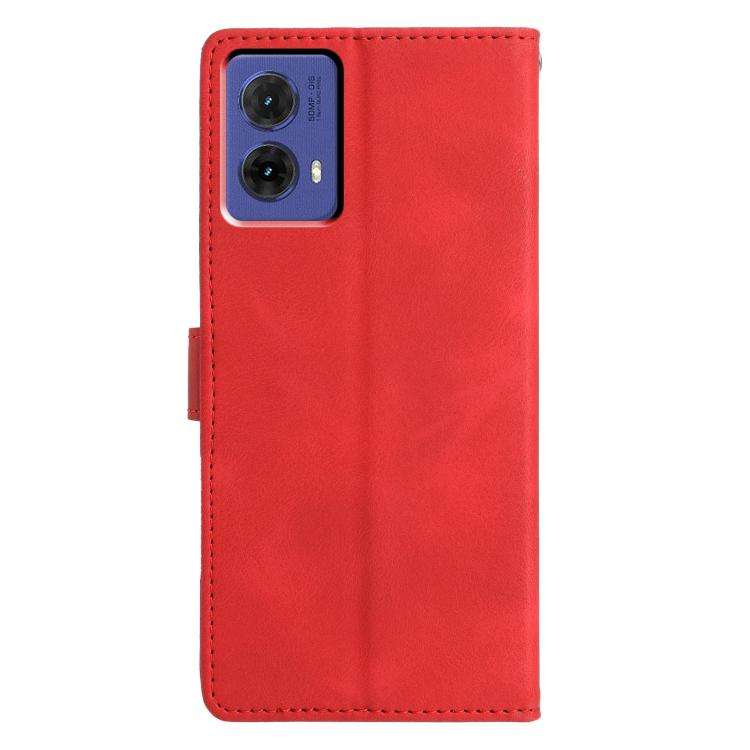 For Motorola Moto G85 Triangles Embossed Leather Phone Case(Red)