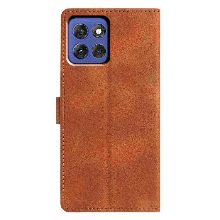 For Motorola Moto G Stylus 5G 2025 Triangles Embossed Leather Phone Case(Brown)