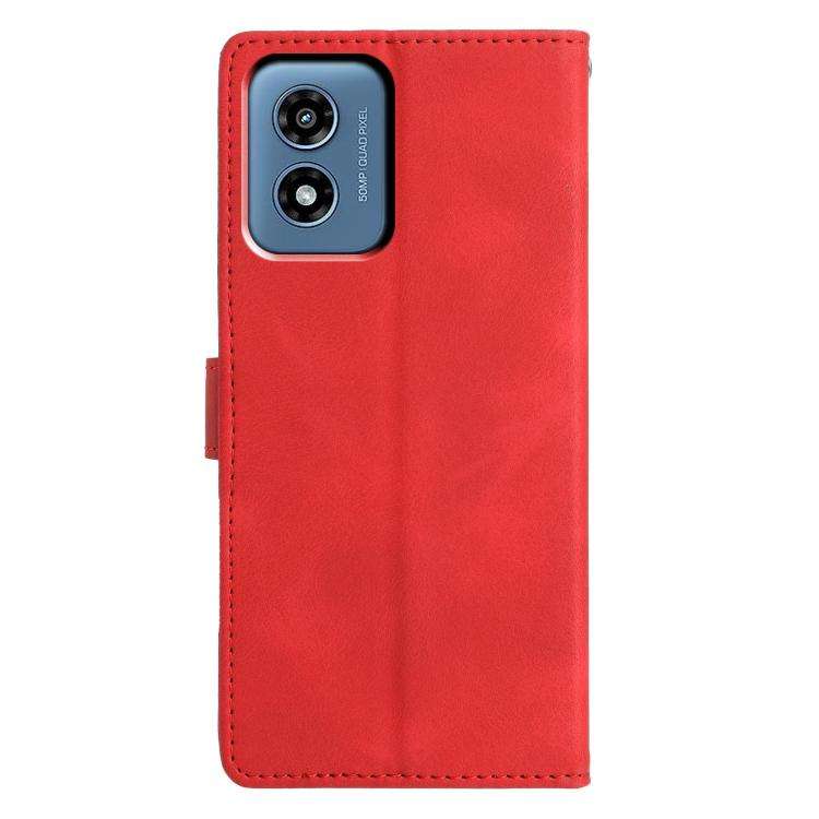 For Motorola Moto G Play 2024 Triangles Embossed Leather Phone Case(Red)