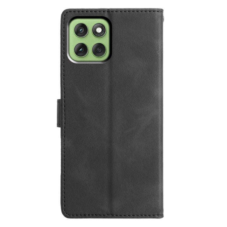 For Motorola Edge 60 Triangles Embossed Leather Phone Case(Black)