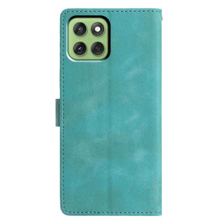 For Motorola Edge 60 Triangles Embossed Leather Phone Case(Green)