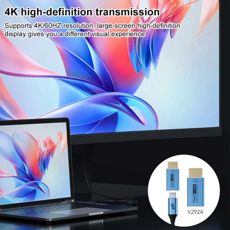 YCE-V292A Type-C to HDMI 4K Adapter(Blue)