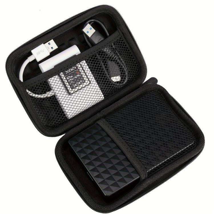Mobile Hard Drive Data Cable Storage Bag Portable EVA Storage Box(Black)