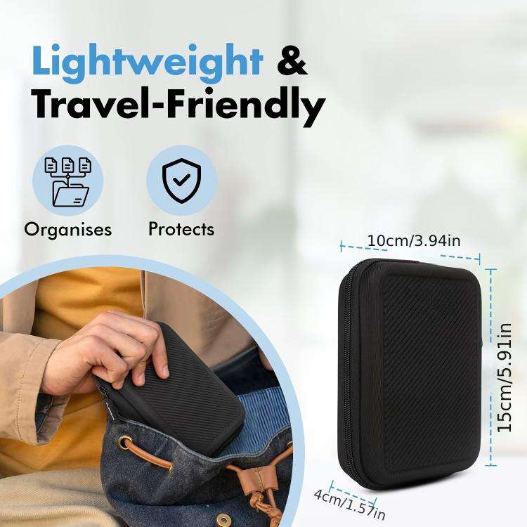Mobile Hard Drive Data Cable Storage Bag Portable EVA Storage Box(Black)