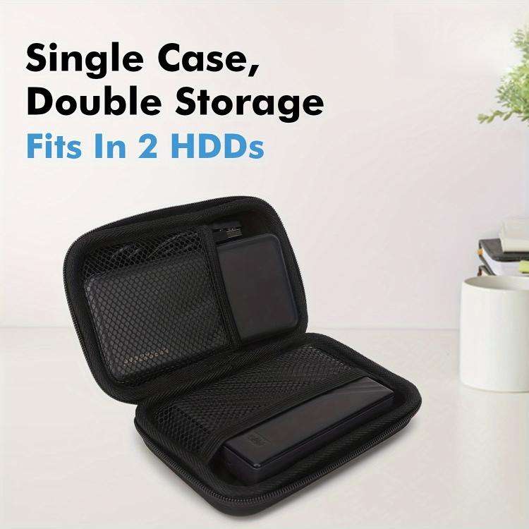 Mobile Hard Drive Data Cable Storage Bag Portable EVA Storage Box(Black)