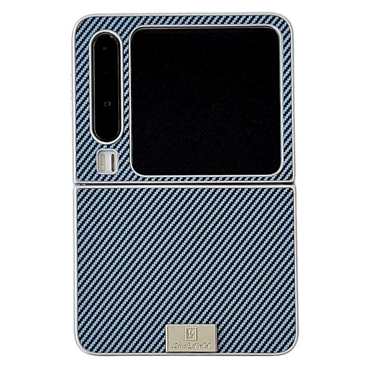 For Huawei Pura X Kevlar Carbon Fiber Ultra-thin Nameplate Shockproof Phone Case(Blue)