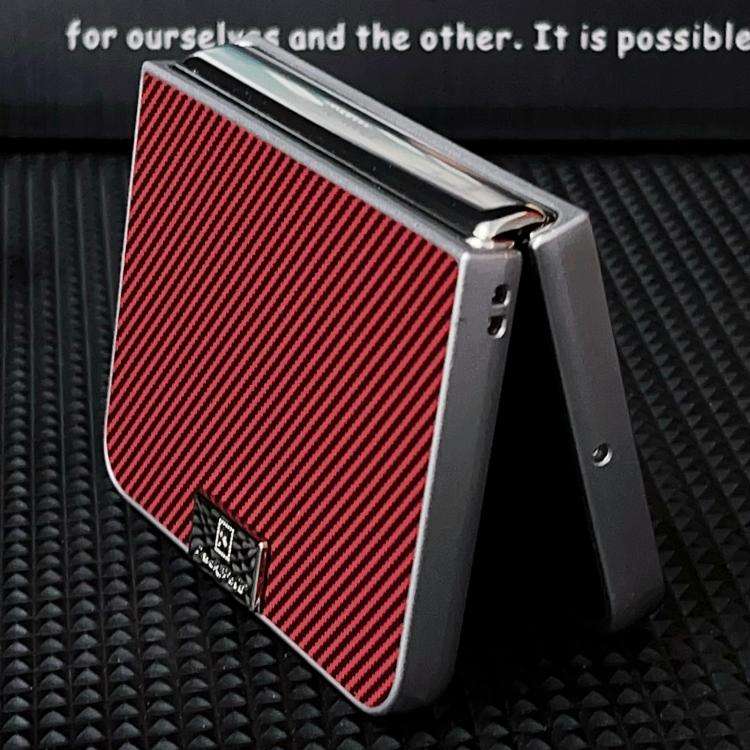 For Huawei Pura X Kevlar Carbon Fiber Ultra-thin Nameplate Shockproof Phone Case(Red)