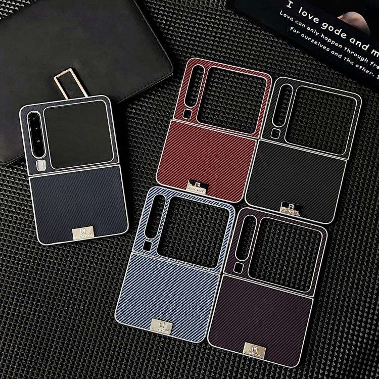 For Huawei Pura X Kevlar Carbon Fiber Ultra-thin Nameplate Shockproof Phone Case(Red)