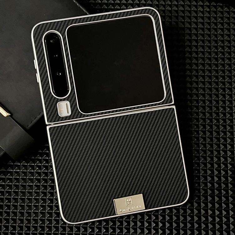 For Huawei Pura X Kevlar Carbon Fiber Ultra-thin Nameplate Shockproof Phone Case(Black)